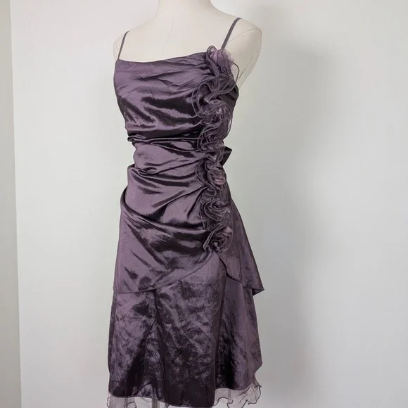 Free with Purchase - Asymmetrical Purple Prom Dress Mini - Picture 7 of 14